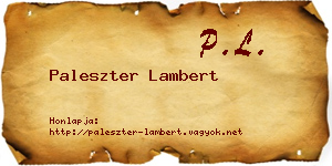 Paleszter Lambert névjegykártya
